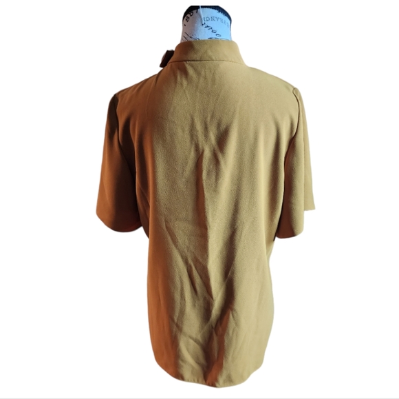 Zara Button Neck Yellow Shirt Size Medium - Picture 2 of 3